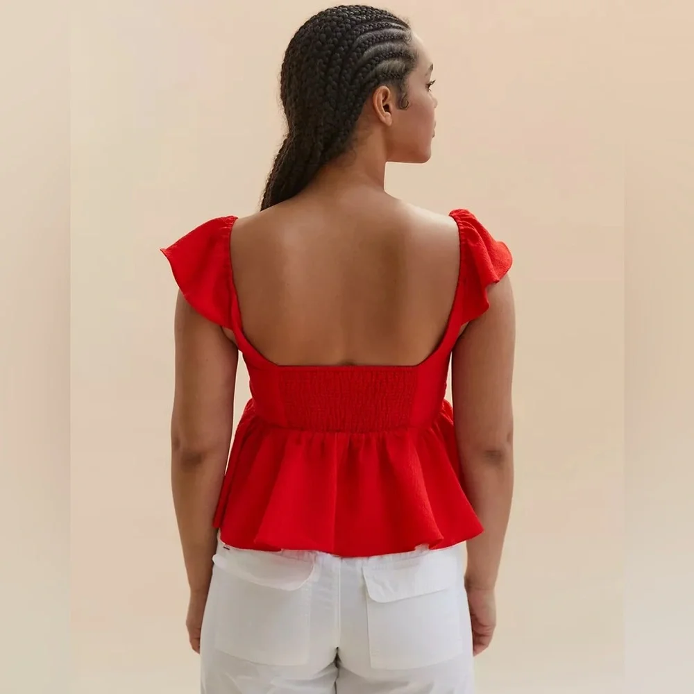 NWOT Urban Outfitters Sierra Keyhole Babydoll Blouse - Picture 2 of 7